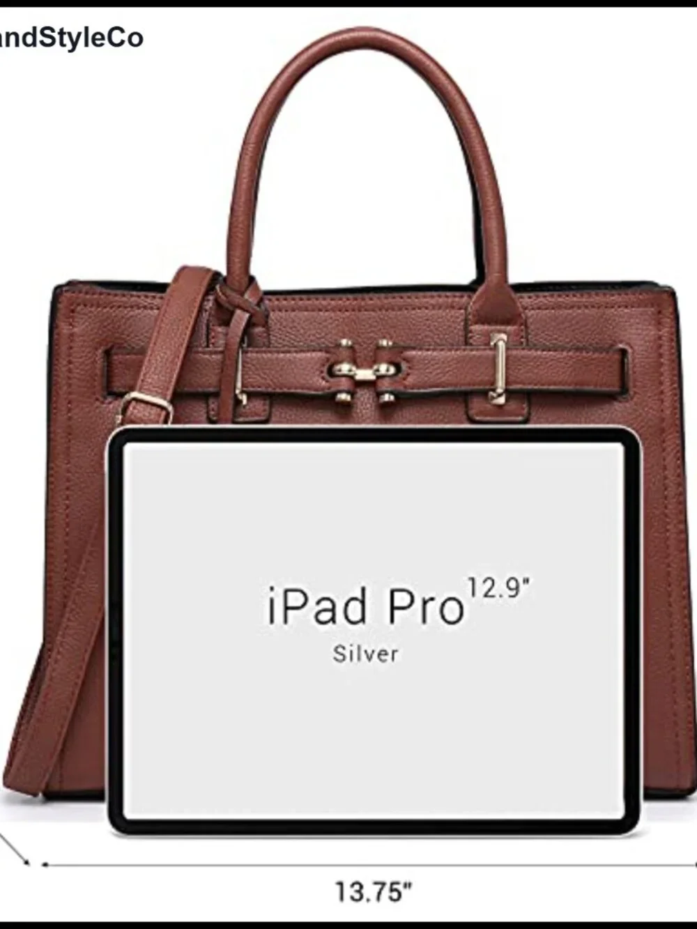 Faux Leather Satchel Purse with Faux Leather Shoulder Strap